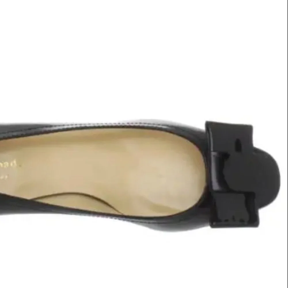 Kate Spade Dijon Black Patent Bow Heels 6.5